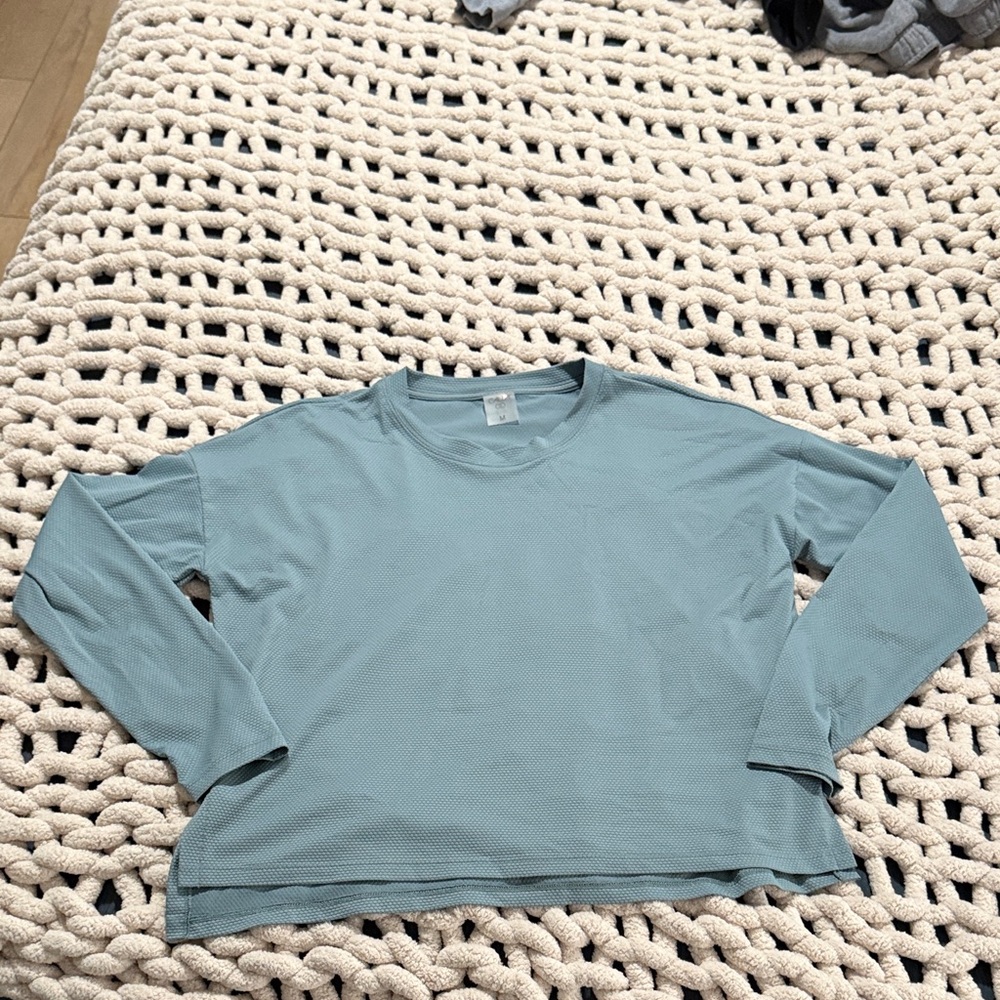 Alia Soft Blue Textured Top